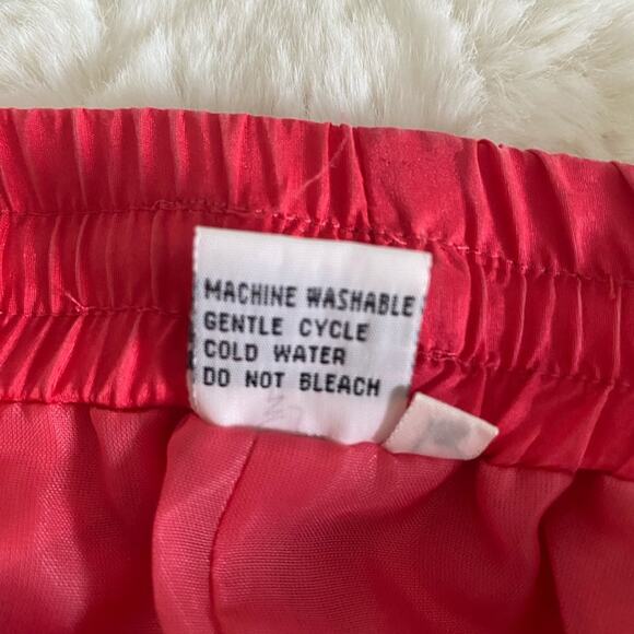 Vintage Pink Coral Silk Pull On  Drawstring Pants Sz M - Picture 3 of 7